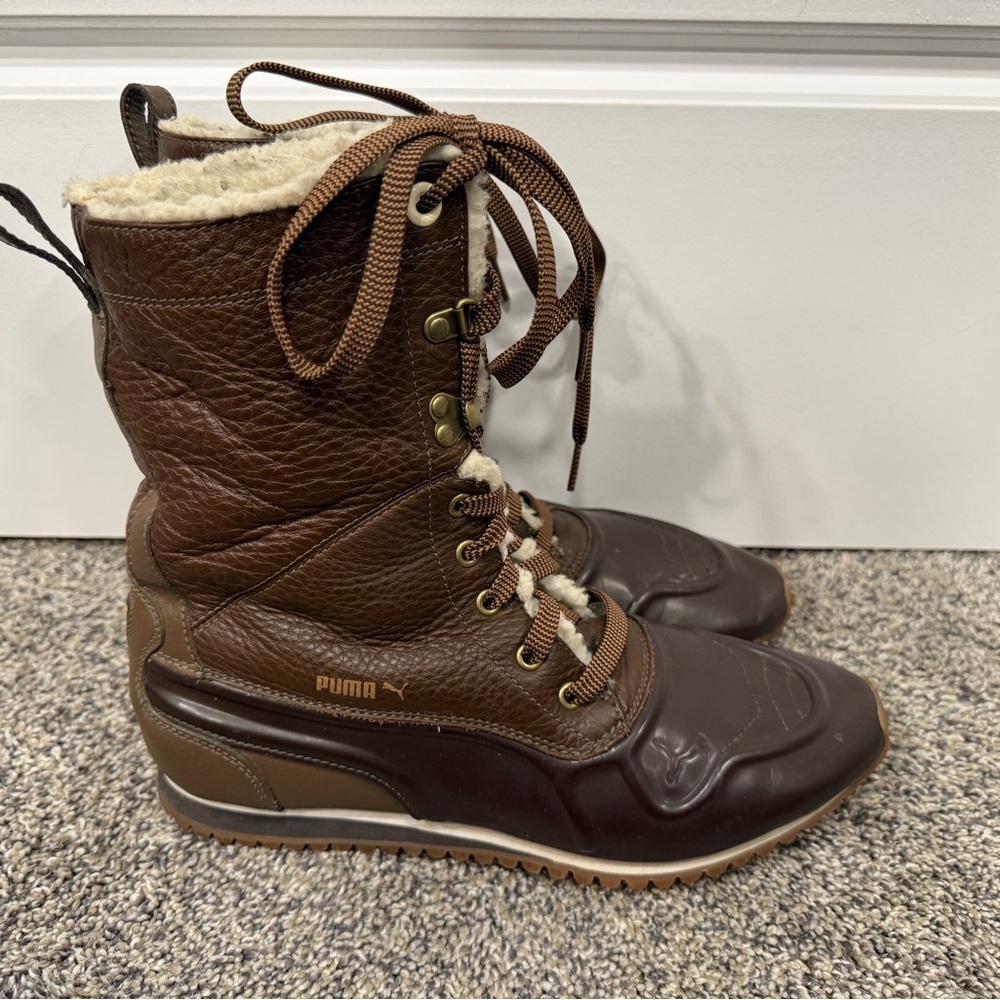 Puma Women's Brown duck runner boot size 8.5 EUC